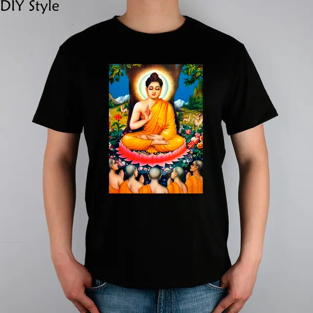 BUDDHISM religion BUDDHA head T shirt cotton Lycra top 10357 Fashion