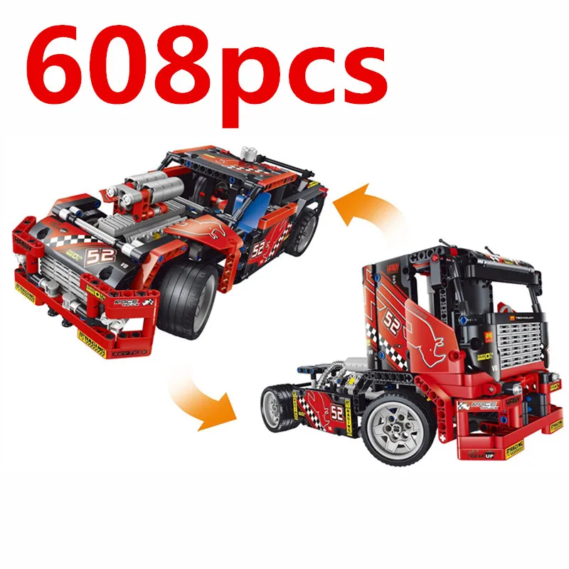 

Compatible 42041 Car 608pcs Racing 2 In 1 Deformable Model Building Block Set Decool 3360 DIY Toy
