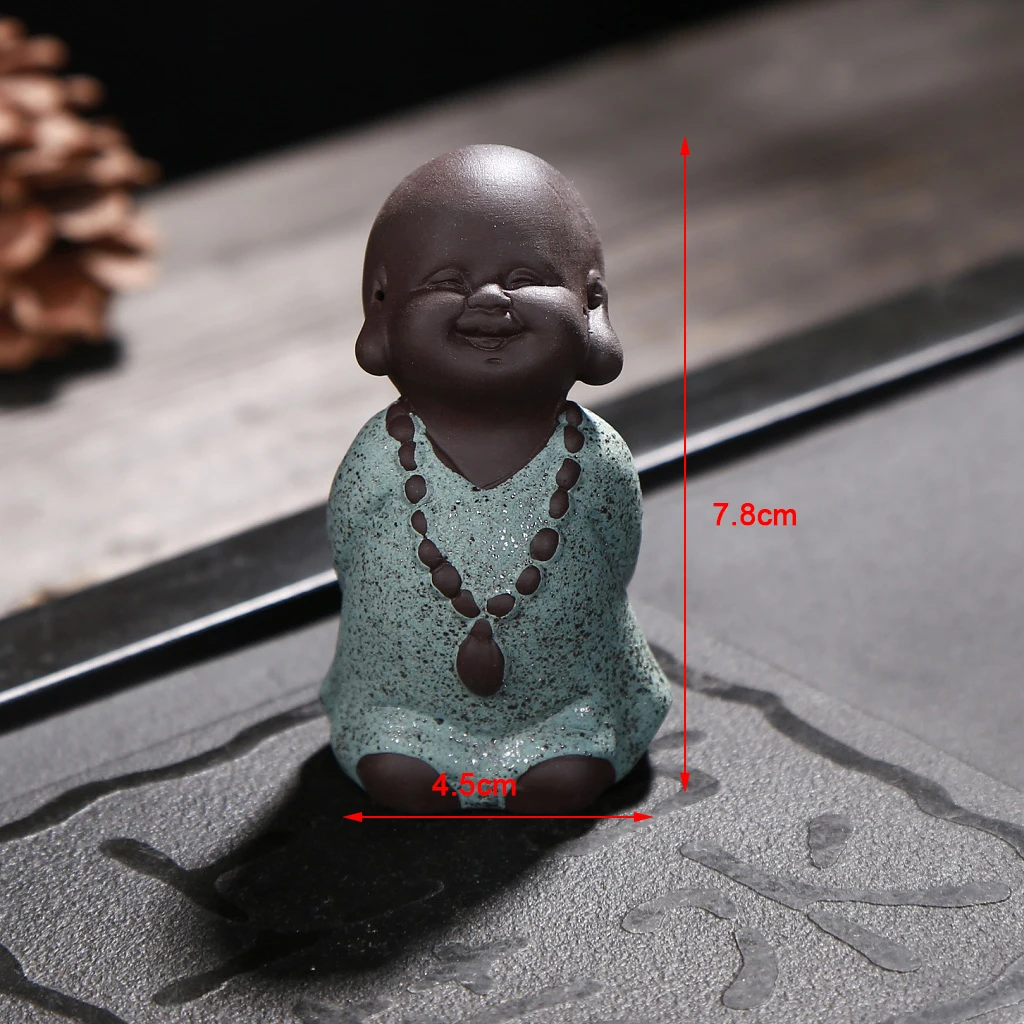 MagiDeal  Sand Little Monk Buddha Tea Pet Figurine Statue Ornament #10