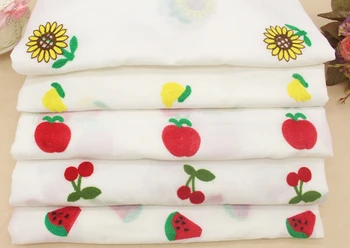 

LASUI 3 M=1 piece M0055 DIY skirt clothing Cherry banana apple watermelon sunflower Delicate fruit embroidery cotton fabric lace