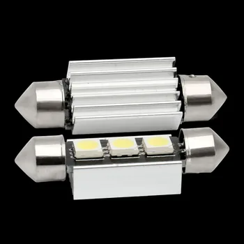 

10pcs 39mm C5W C10W canbus no error Festoon 3 led 5050 smd auto Licence Plate Light Interior Dome lamp Reading Lights white blue