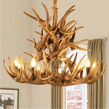 

Nordic Antlers Resin LOFT Chandelier Lamp Modern LED Antler Chandelier Lustre E14 Vintage Hanging Lamp LLighting kitchen fixture