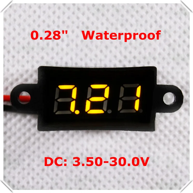 RD 0 28 &quotЦифровой вольтметр DC3.50 30.0V 2 провода автомобильный водонепроницаемый