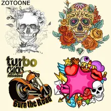 ZOTOONE цветок сахарный череп патчи железа на теплопередачи патчи для детской одежды DIY полосы аппликация на футболку пользовательские наклейки E