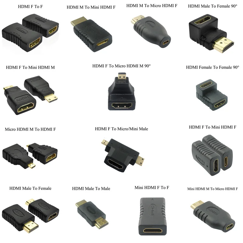 

Hot HDMI Male Female To Mini HDMI Micro HDMI Male Female Extension Adapter Converter Connector For HDTV 1080P AV Cable