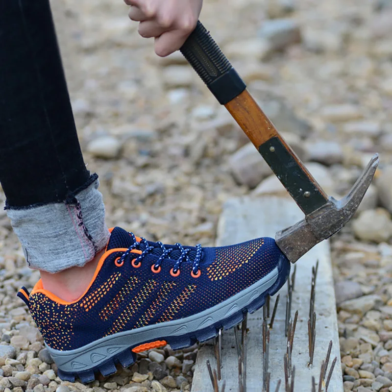 

Hot Men Work Safety Boots Men Lightweight Safety Shoes Men Anti-puncture Work Shoes Breathable Male Shoes Adult Men Sneakers