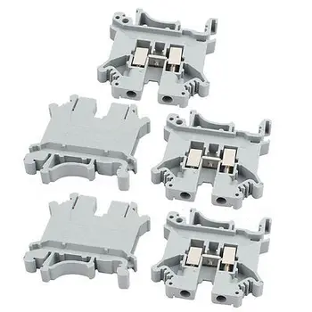 

10Pcs UK-5N DIN Rail Mount Guide Terminal Block 800V 41A 4mm2 Cable Gray