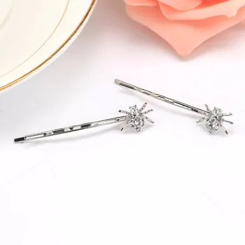 

New fashion simple Hairbin Jewelry cute spider Design AAA Cubic Zirconia Barrette Clips Hair Accessories hair for girl F00052
