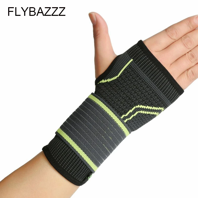 

FLYBAZZZ Elastic New Sport Wristband Wrist Brace Support Compression Sleeve Palm Protector CrossFit Fitness Gloves Carpal Tunnel