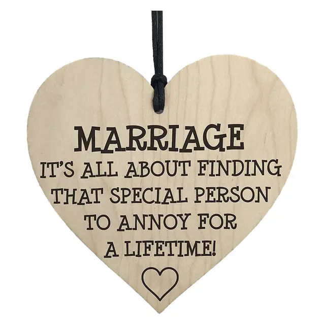 marriage is a special person to annoy novelty wooden hanging heart