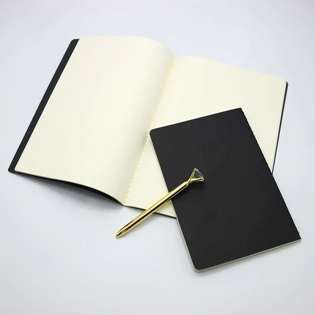 A5 / A6 Black Blank Notebook Notepad , DIY Blank Black Paper Sketchbook -  AliExpress