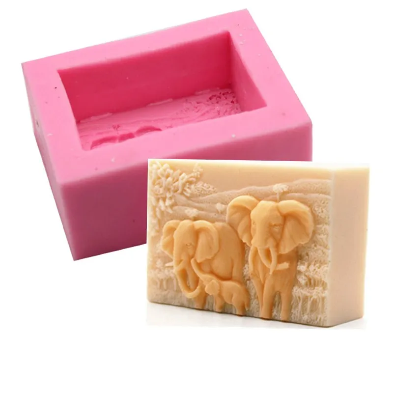 

3D elephant silicone mold cake decoration tool chocolate mold candy mold soap tool J147