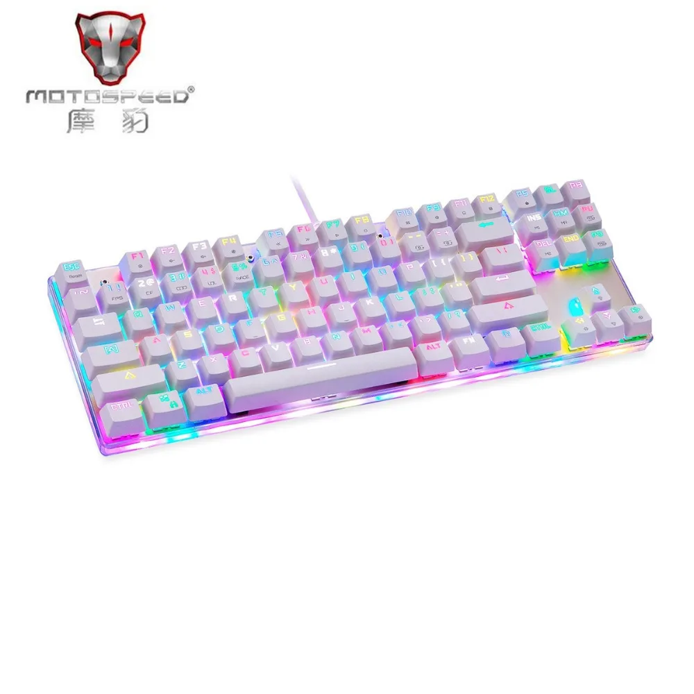 Новый motospeed K87S USB 2.0 механическая клавиатура ABS синий Настенные переключатели Gamer с