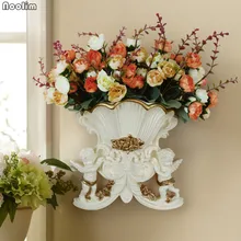 NOOLIM креативная ваза в европейском стиле ретро из смолы, украшение для дома, гостиной, столовой, стол, вазы, ваза для цветов