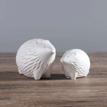 

Nordic Simple Style Creative Hedgehog Abstract Figurines Black & White Ceramic Animal Statue Home Decorations Nice Ornaments
