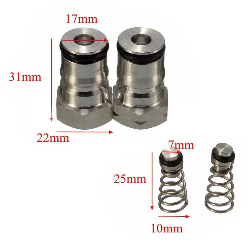 2PCS Stainless Steel 19/32''-18 Gas & Liquid Ball Lock Keg Poppet Post Kit For Cornelius