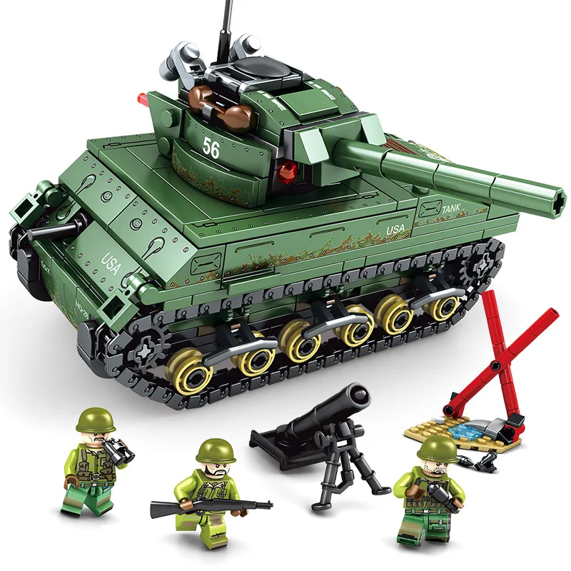 

Armoured Vehicles Tank Fighter Military Combat Soldiers Building Blocks Bricks Compatible Legoings WW1 Army Figure Children Toys