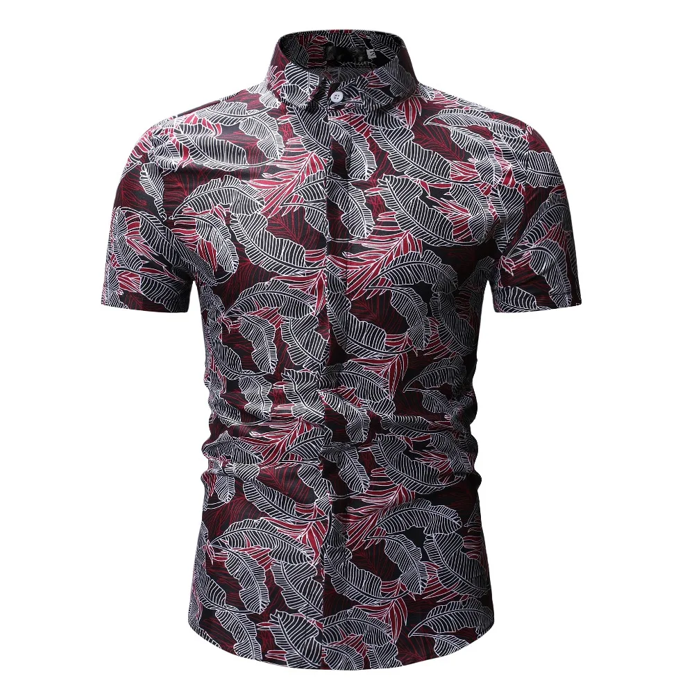 Мужская гавайская рубашка с принтом Camisa Masculina Повседневная пляжная коротким