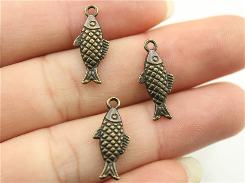 WYSIWYG 12 stücke 20x8mm Anhänger Fisch fisch Charm Anhänger Für Schmuck Machen Antike Silber Fisch Anhänger