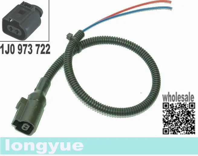 

longyue 2pcs 2 way/pin conctor plug pigtail 1J0 973 722 1J0973722 for VW AUDI 12
