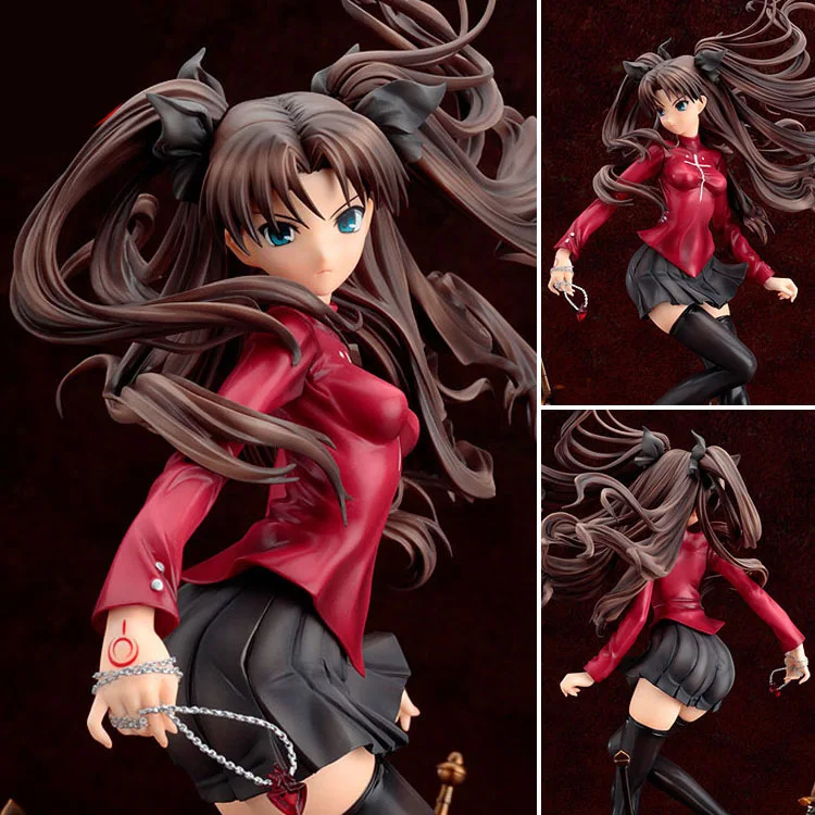 Fate saber stay Night WAVE Fate Tohsaka Rin в красном платье сексуальная девушка фигурка неограниченное лезвие 25 см модель новая японская кукла