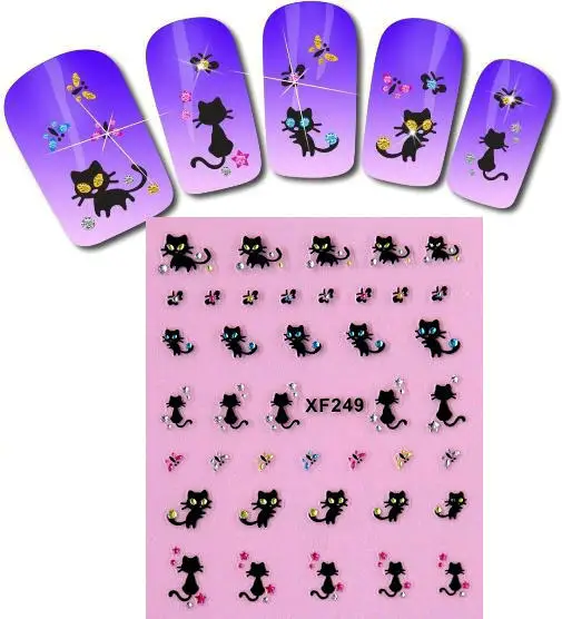 

Nail stickers cat black and white paste cute animals butterfly flower stickers nail tools diy jewelry cartoon hart nail stickers