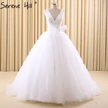 V-Neck Vintage White Tulle Princess Wedding Dresses 2017 Fashion Sexy Sleeveless With Bow Bridal Gowns Robe De Mariee
