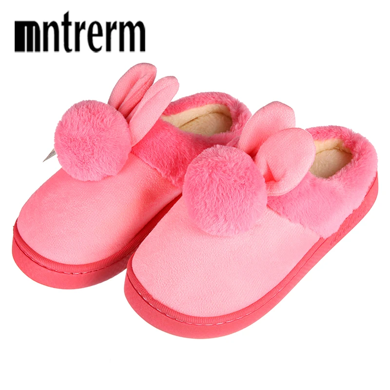 

Mntrerm Women Winter Home Slippers Cartoon Couples Winter Warm Non-slip Soft House Floor Slippers Indoor Bedroom Lovers Shoes