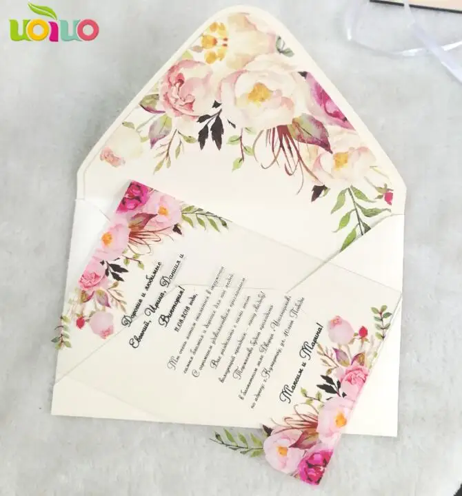 

hot colorful flower acrylic card with printed flower envelope customize