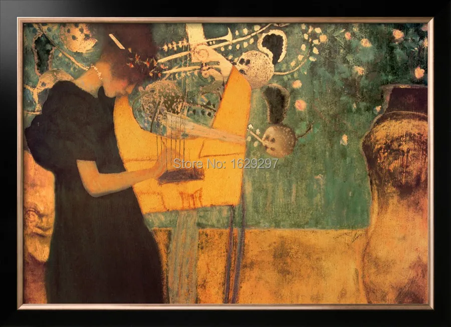 

High quality The Music Gustav Klimt oil painting on canvas for sale Hand painted Portrait Art Reproduction Free shipping