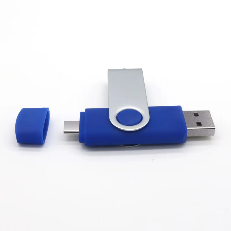 2 в 1, OTG USB флеш-накопитель, 128 ГБ, 64 ГБ, 32 ГБ, 16 ГБ, 8 ГБ, флеш-накопитель, смартфон, внешний накопитель, Android, USB флешка - Цвет: Blue