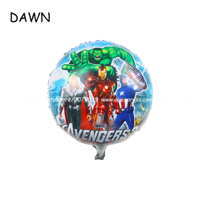 

25pcs/lot Round Movie Cartoon Foil Balloons The Avengers And Spiderman Balloons For Boy's Birthday Supplies