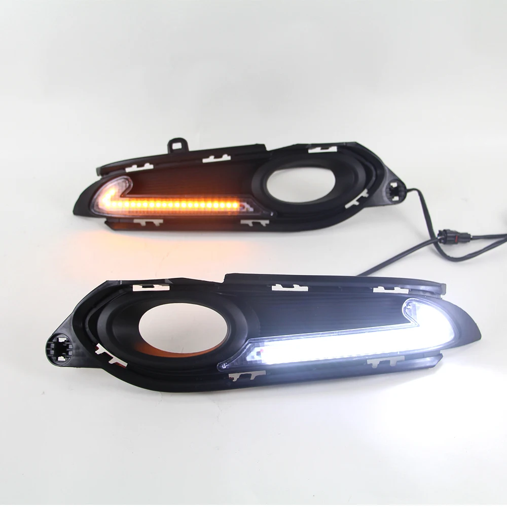 

Car DRL Kit for HONDA HRV 2014 2015 LED Daytime Running Light bar fog lamp bulb Turn Signal daylight for car hrv led drl light