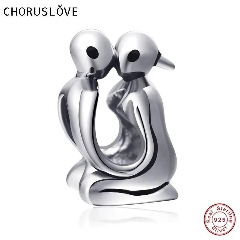 

Choruslove Valentine's Day Gift Genuine 925 Sterling Silver Boy and Girl Couple Charm Bead fits for Pandora DIY Bracelets SS2324