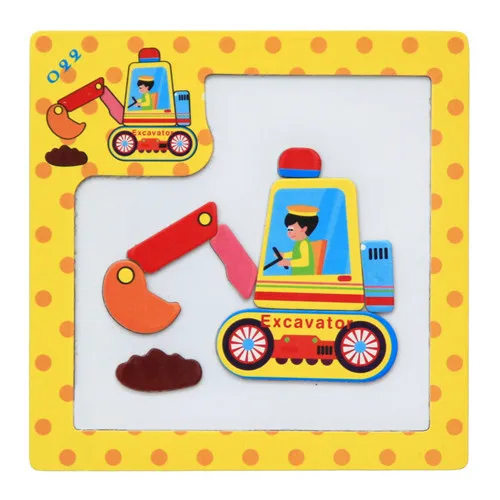 24Styles 3D Magnetic Puzzle Jigsaw Wooden Toys 15*15CM Cartoon Animals Traffic Puzzles Tangram Kids Educational Toy for Children 17