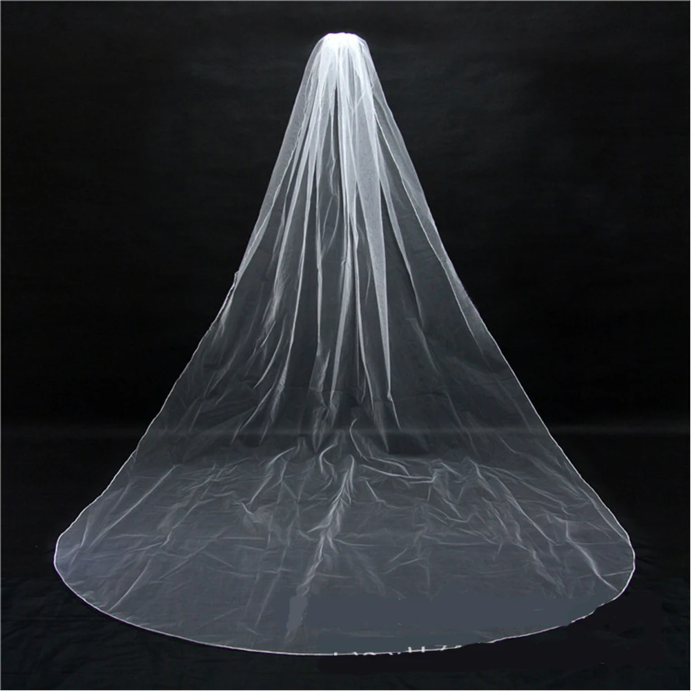 

2019 3m Wedding Veil Long Soft Ivory White Cathedral 1T Bridal Veils with Comb Wedding Accessories Long Veil Bride Veil