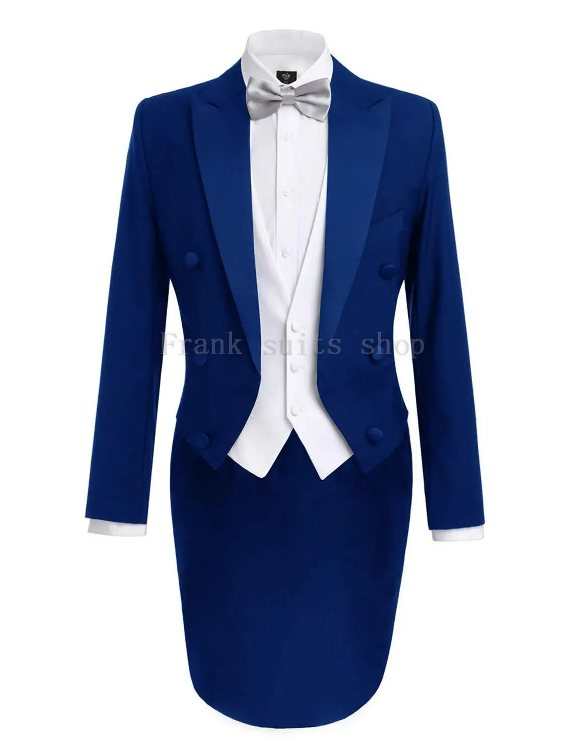 Custom Made Measure Blue Tailcoat With 