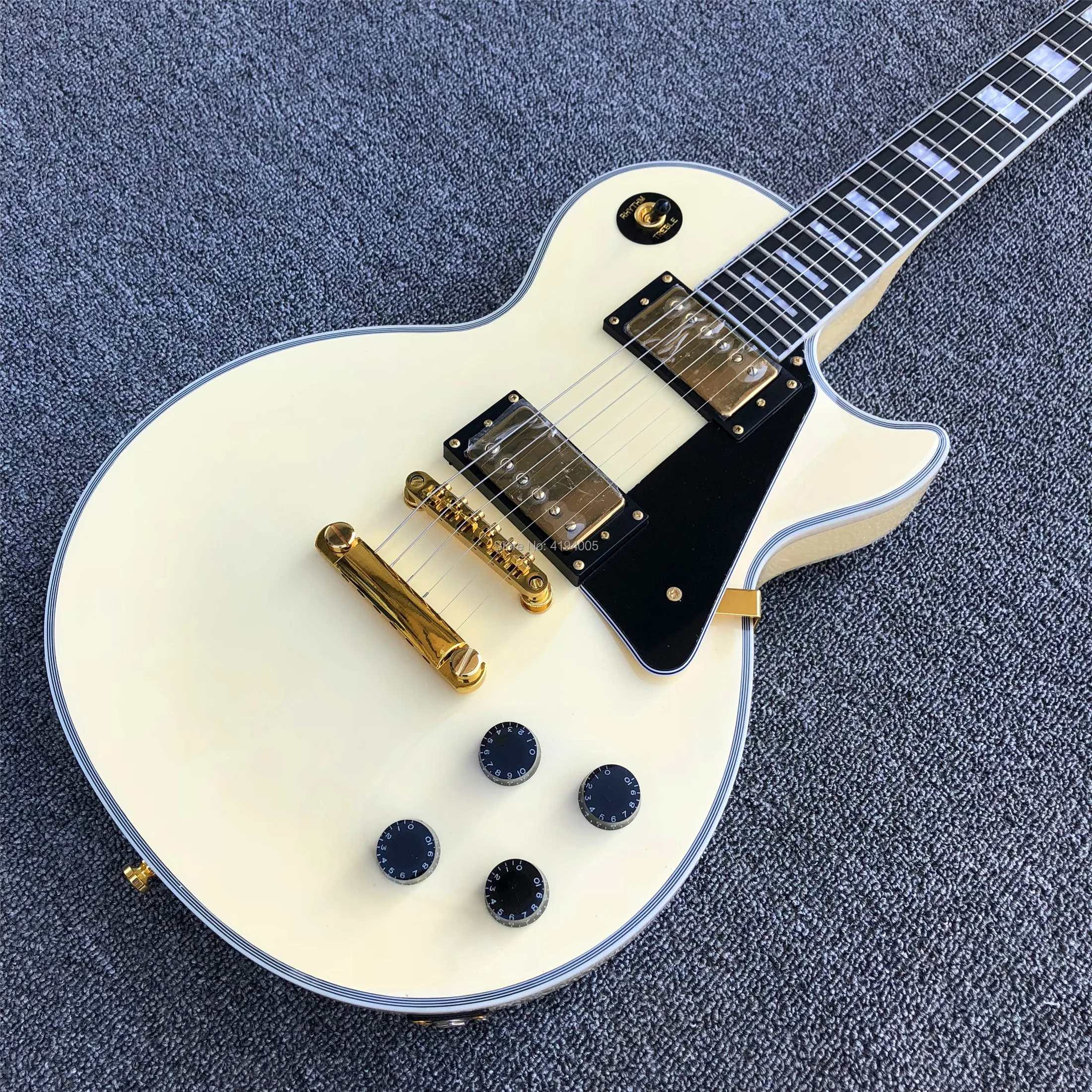 Top quality Cream color Custom electric Guitar,Ebony fingerboard