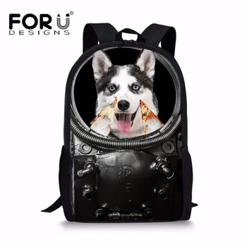 

FORUDESIGNS 3D Funny Husky Pattern Printing 16 Inch Cartoon Boys Girls School Bags Kids Student Book Bag Backpack Gift Bagpack