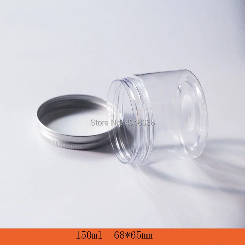 PET Plastic Aroma Candle Box 150ML Transparent Honey Storage Pot Multi-Purpose Screw Cap Sealed Cosmetic Cream Jar 50pcslot