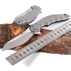Высокое качество тактический складной Ножи D2 Сталь лезвие Титан ручка шарикоподшипниках выживания Охота карман Ножи отдых EDC инструмент