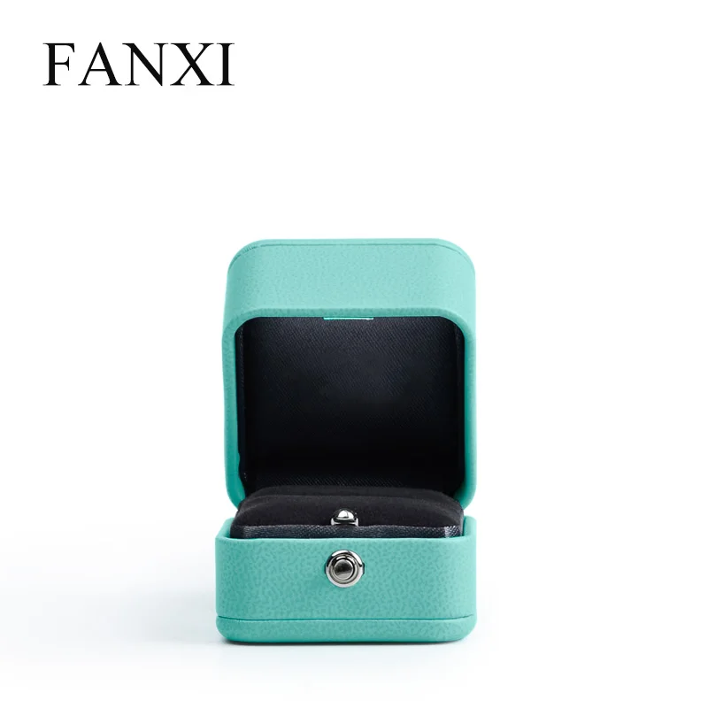 Новая романтическая Синяя кожаная Подарочная коробка для ювелирных ...