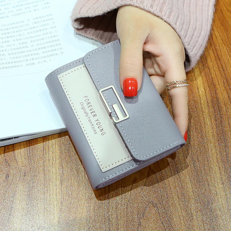 XAX Women Wallets Small Fashion Brand Leather Purse Ladies Card Bag For Women Clutch Female Short Purse Money Clip Wallet 145