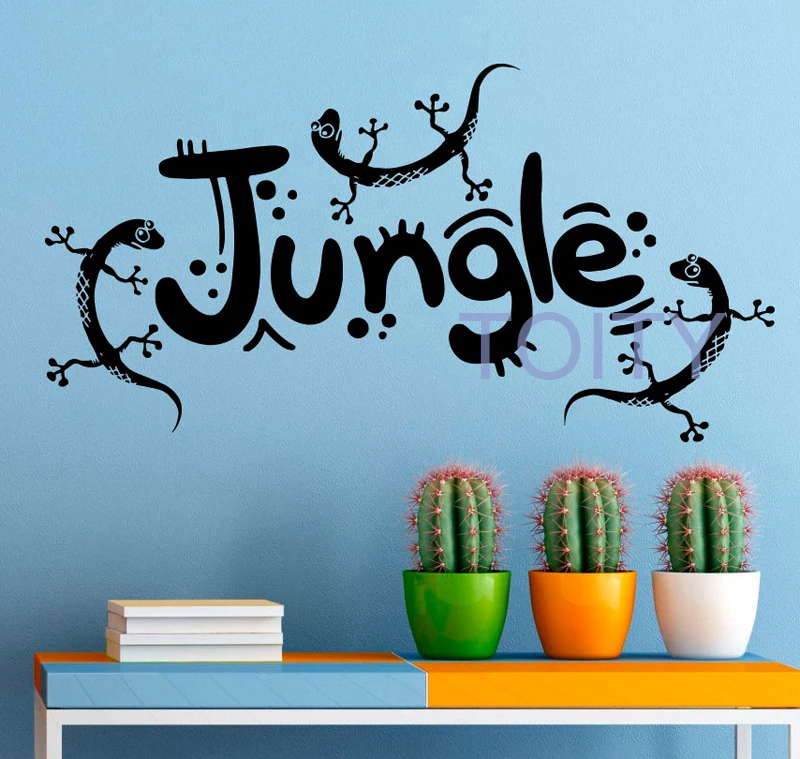 Jungle Lizards Wall Decal Reptile Vinyl Sticker Home Room Interior Decor Art Mural H57cm x