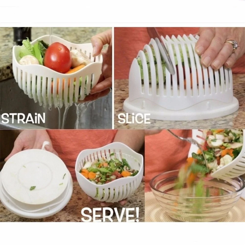 New 60 Seconds font b Salad b font Maker Cutter Bowl Easy Fruit Vegetable font b
