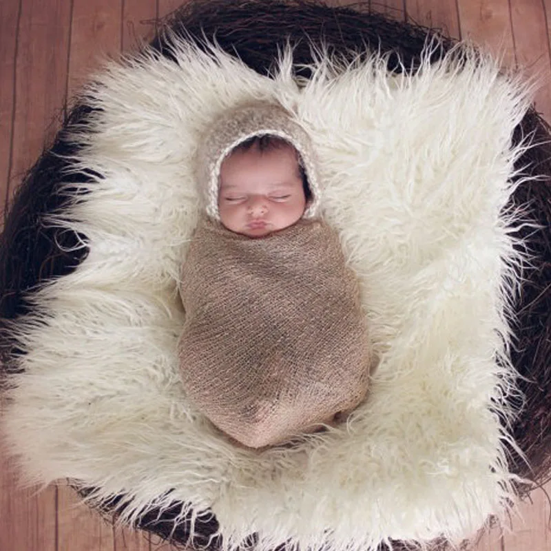 Реквизит для фотосъемки из искусственного меха одеяло для новорожденных корзина заполненная наполнитель для фотосессии аксессуары для