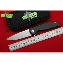 GREEN THORN HATI F95 Custom M390 blade CF + Titanium Handle Flipper folding knife Outdoor Camping EDC tools Hunting pocket knive