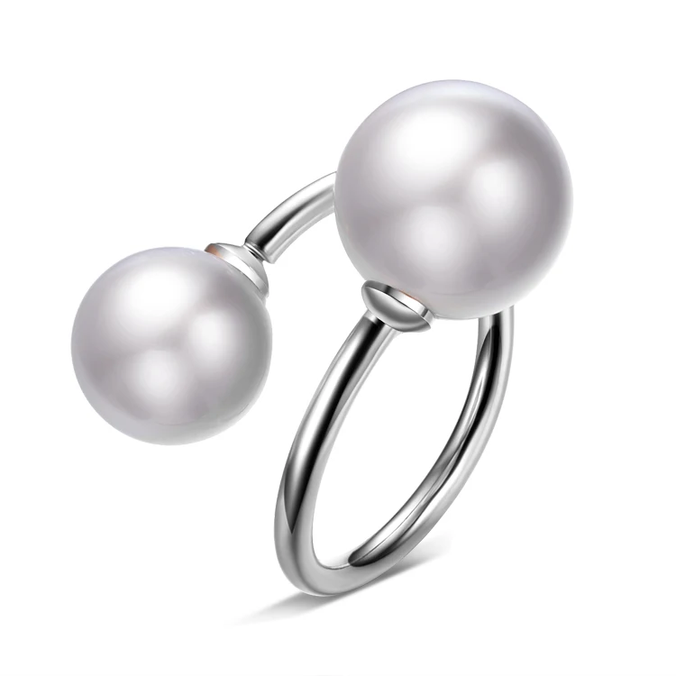 

2016 New arrival high quality Shell pearl (10mm+12mm) 925 sterling silver ladies`party rings jewelry gift(gold,silver)