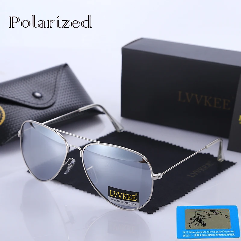 

LVVKEE 2018 Classic Mens Polarized Sunglasses Brand Design 60mm G15 lens Pilot womens Sun glasses Male UV400 Eyewear Accessories