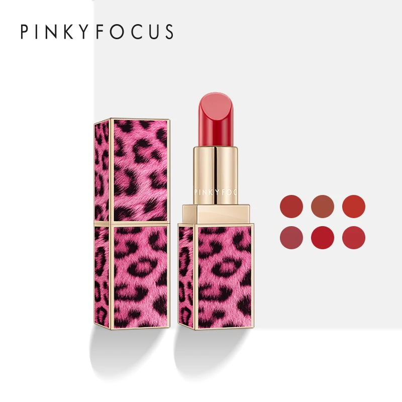 Розовая леопардовая помада Pinky Focus грязно оранжевый крем для губ водостойкая